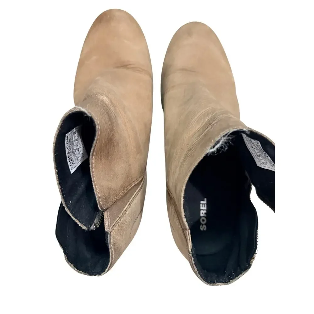 Sorel Joan of arctic wedge booties tan size 11